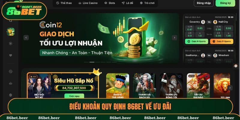 Điều khoản điều kiện 86BET về các chương trình khuyến mãi