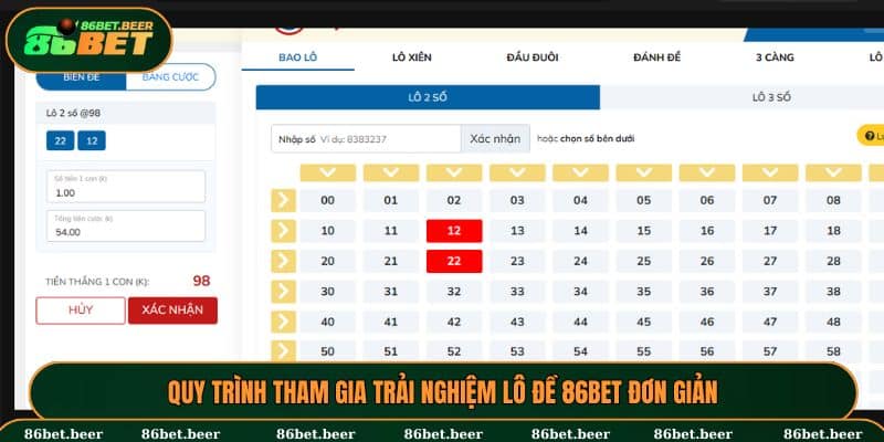 Lô Đề 86BET - Trải Nghiệm Đa Dạng, Cuốn Hút Và An Toàn 3 Quy trình tham gia trải nghiệm lô đề 86BET đơn giản